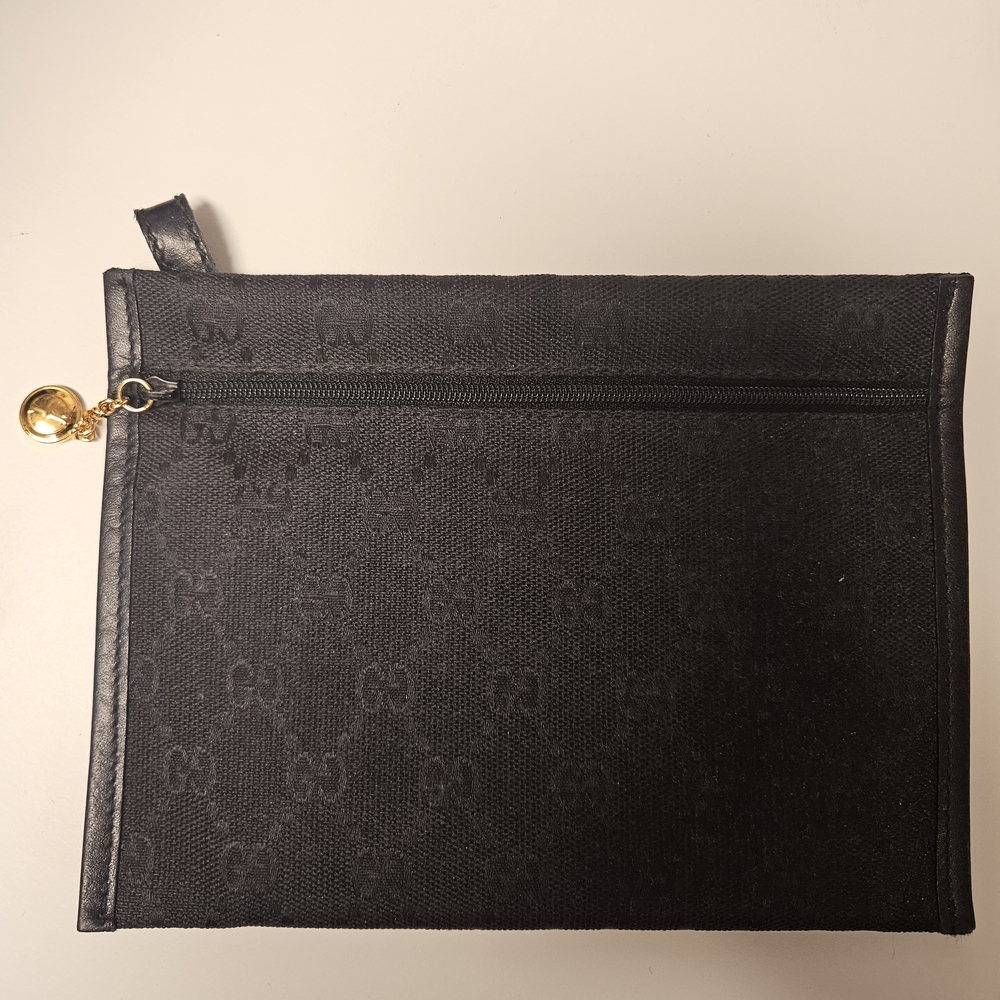 Gucci Black Cosmetic Bag with Gold Accent